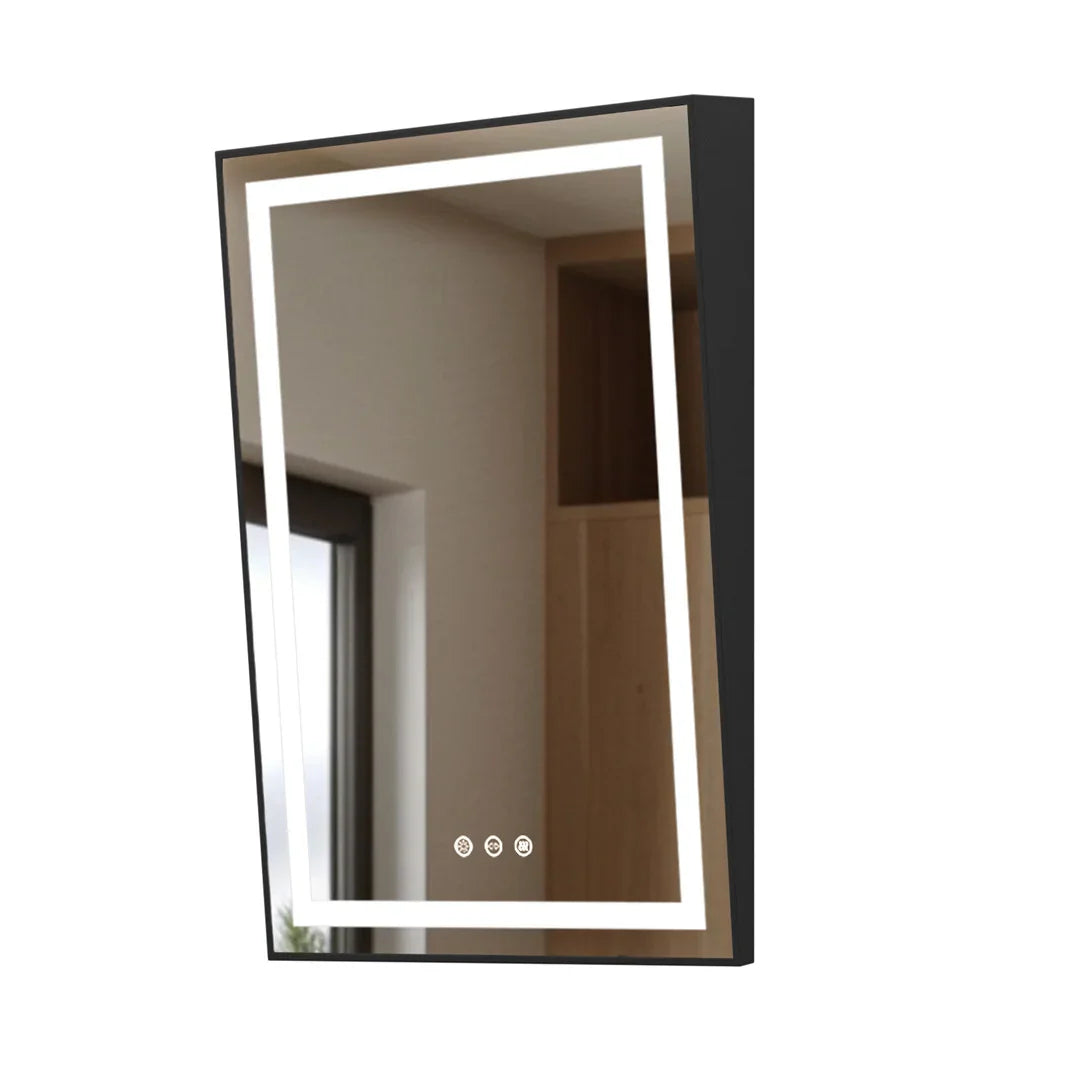 LUVODI LED Tilt Bathroom Mirror – Wheelchair Accessible Anti-Fog Barrier-Free Mirror with 3-Color Lights