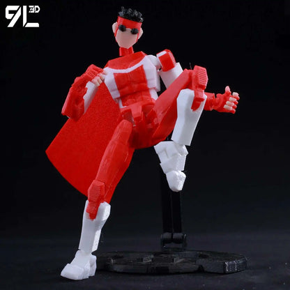 9L3D Lucky 13 Invincible Boy Eve Action Figure — 3D Printed Anime Model, Multi-Jointed Poseable Collectible Toy Gift for Fans