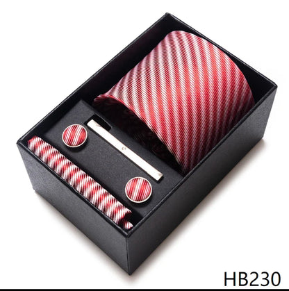 Men’s Tie and Pocket Square Gift Set – 2023 Mixed Colors Paisley Necktie in Box, Wedding Suit Accessory
