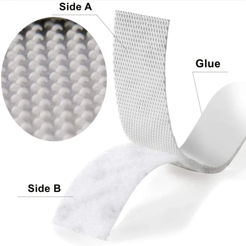 Double-Sided Adhesive Wall Strips — 12/24 Pairs Removable Hooks for Damage-Free Hanging