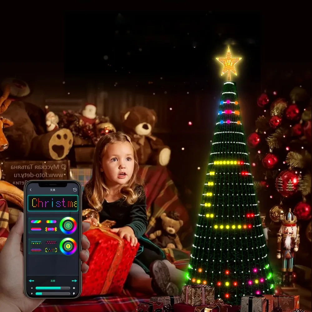 Christmas Tree Lights - 400LED RGBIC Smart Fairy String Lights with Star Topper for Indoor & Outdoor Decor