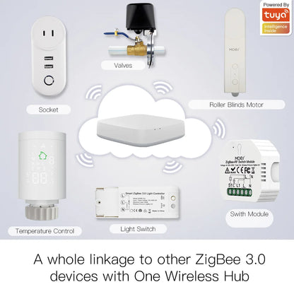 ZigBee Smart DIY Motorized Roller Blinds Drive Motor Hub - Tuya Smart Life APP, Alexa & Google Home Voice Control