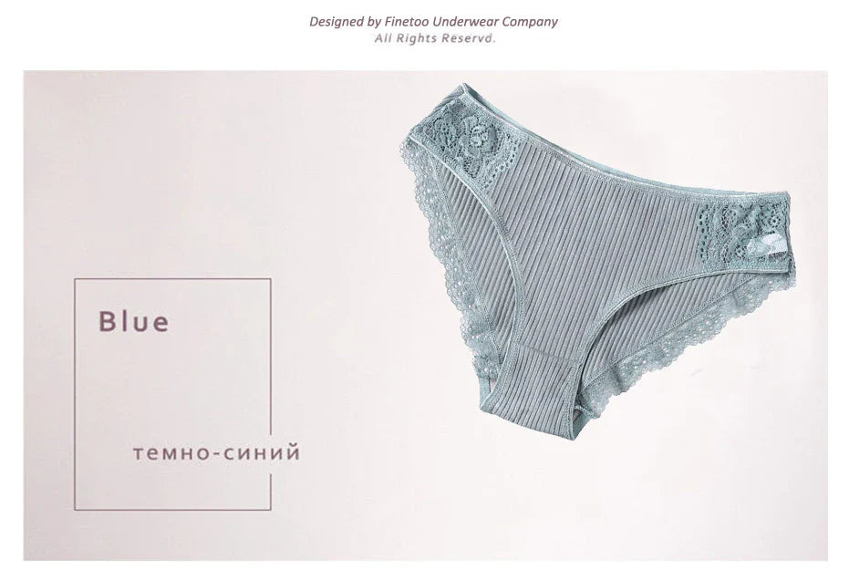 Floral Lace Cotton Women’s Panties - Comfortable Briefs, Solid Color Underwear, 3PCS/Set, Sizes M-XXL
