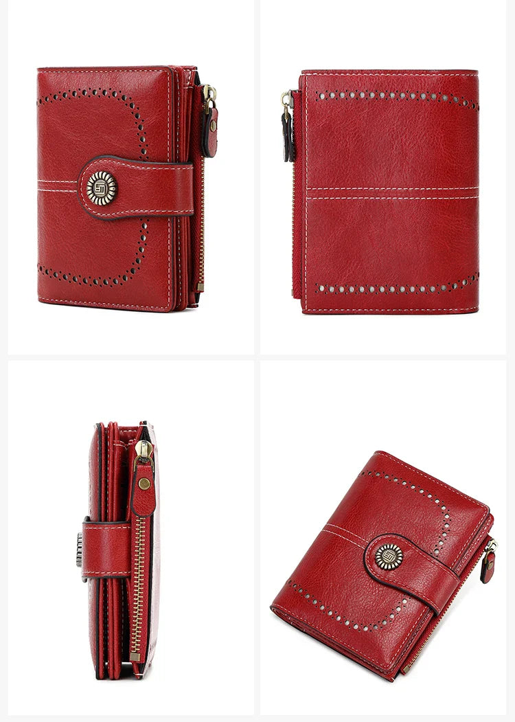 Fashionable Women’s Retro Short Wallet – PU Leather Multifunctional Handbag with Large Capacity, Multi-Card Slot & Coin Pocket