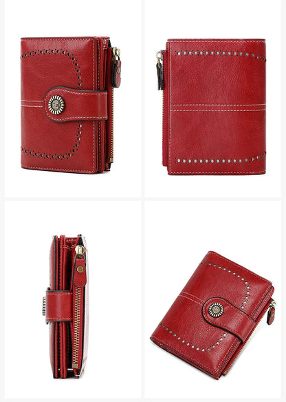 Fashionable Women’s Retro Short Wallet – PU Leather Multifunctional Handbag with Large Capacity, Multi-Card Slot & Coin Pocket