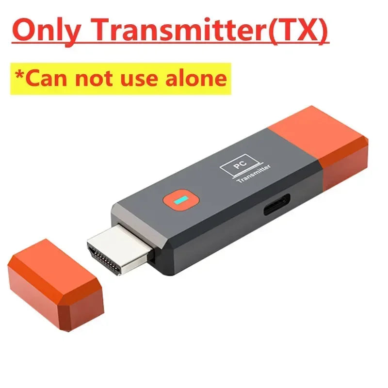 Wireless HDMI Video Transmitter & Receiver Extender Kit – TV Stick Dongle Adapter for PC, Camera, Laptop to Projector, Monitor & TV