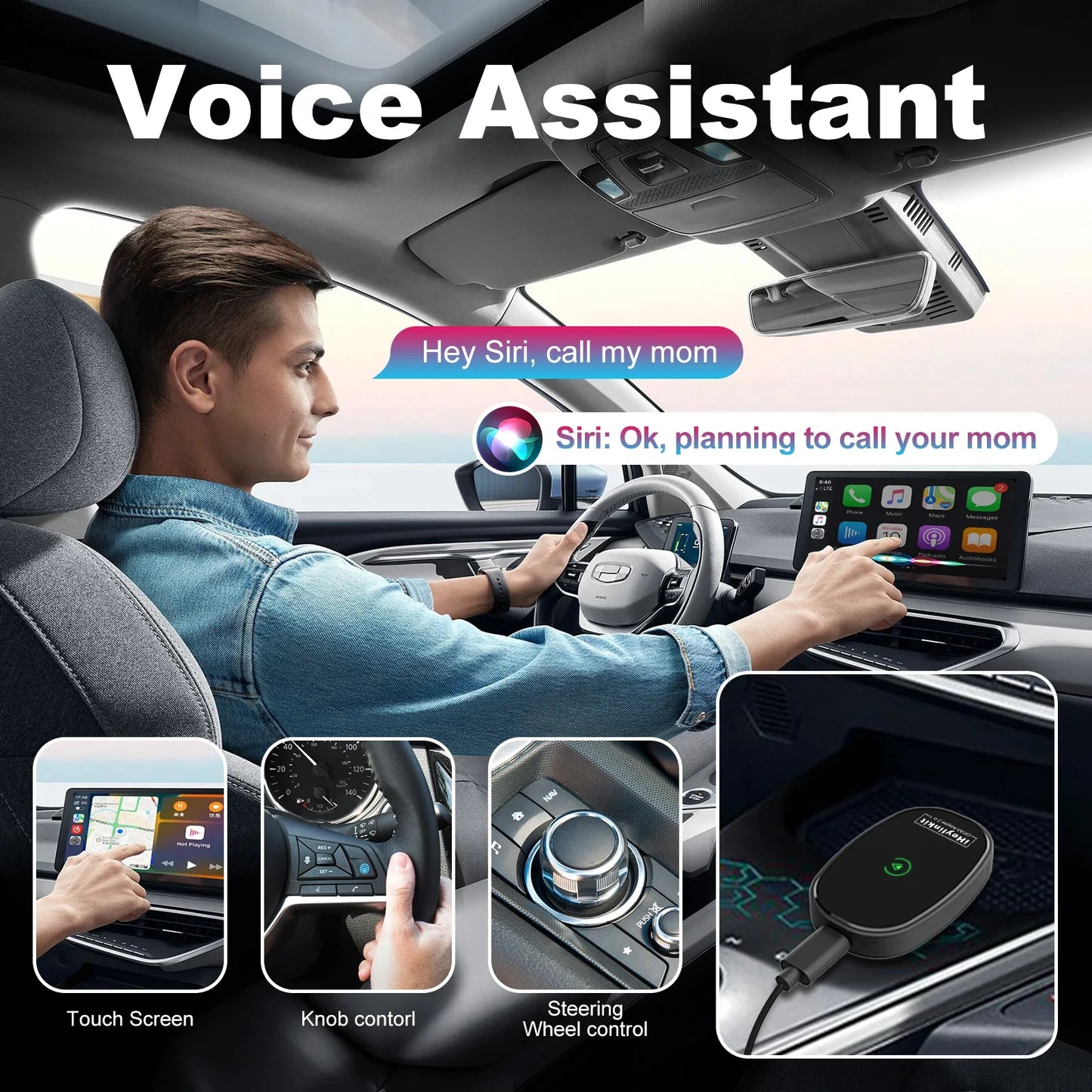 IHeylinkit Wireless CarPlay & Android Auto Adapter – Auto-Connect Dongle with Zinc Alloy Shell for Most Vehicles