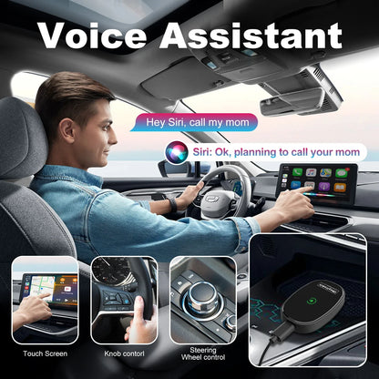 IHeylinkit Wireless CarPlay & Android Auto Adapter – Auto-Connect Dongle with Zinc Alloy Shell for Most Vehicles