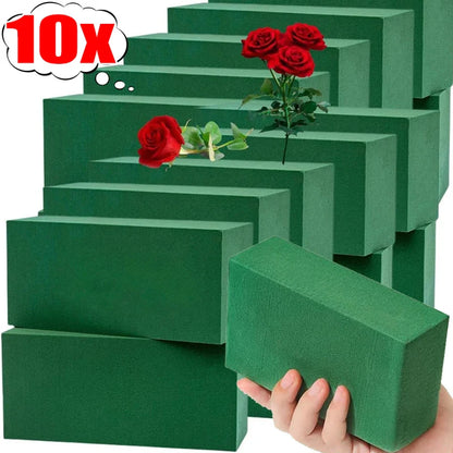 Green Floral Foam Blocks for DIY Flower Arrangements – Wet & Dry Absorbent Sponge Bricks for Wedding, Birthday & Garden Decor