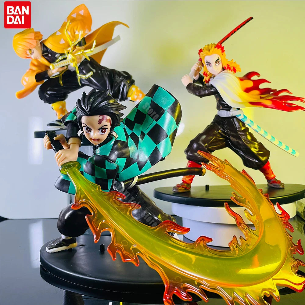 Demon Slayer Anime Figure — Tanjirou, Zenitsu & Kyoujurou PVC Action Toy Collectible Gift for Kids