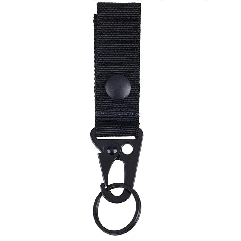 Tactical Molle Keychain with Metal Hook – Nylon Backpack Key Holder