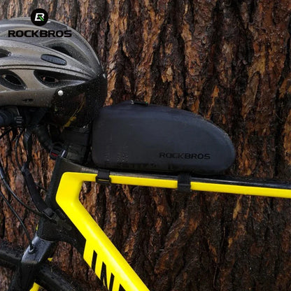 ROCKBROS Waterproof Bicycle Frame Bag – Large Capacity Top Tube MTB & Road Bike Pannier, Black Cycling Accessory