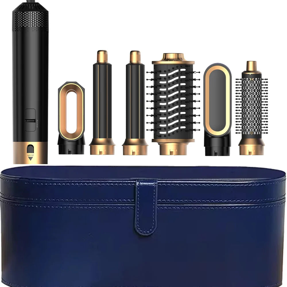 6-in-1 Hair Dryer Brush – Detachable Airflow Comb Curler with Heat Control for Straightening & Smooth Hair Styling