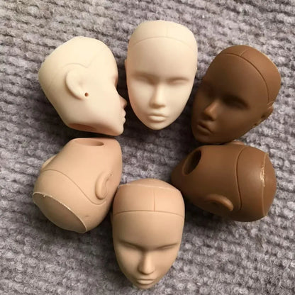 Poppy Blank Face Doll Heads — 1/6 DIY Crafting Parts in Super White, Coffee, Pink & Beige Skin for Doll Making