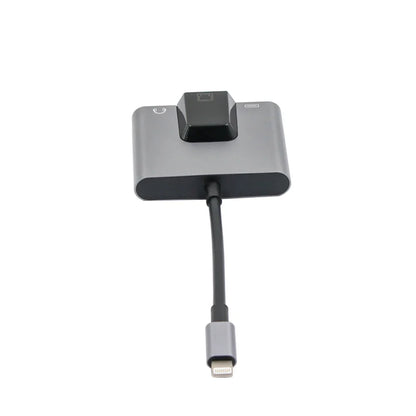 RGEEK USB-C to Ethernet Adapter Hub — Type-C to LAN, 3.5mm Audio & PD Charging Dock for iPhone & Android