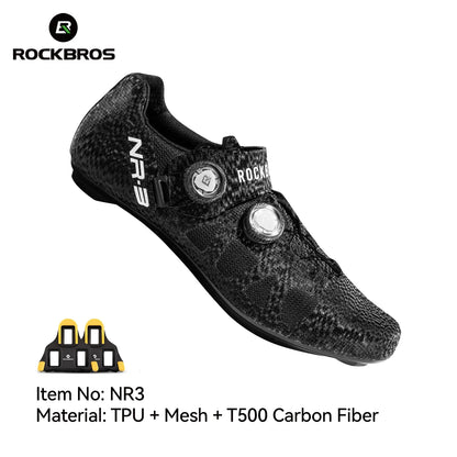 ROCKBROS Cycling Shoes - Professional Road Bike Self-Locking SPD Cleat Shoes with Knob Buckle Fastening