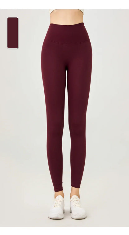 Naked Feel Butt-Lifting Yoga Leggings for Women – High Waist Sports Tights with Hidden Waist Pockets, Gym Fitness Wear