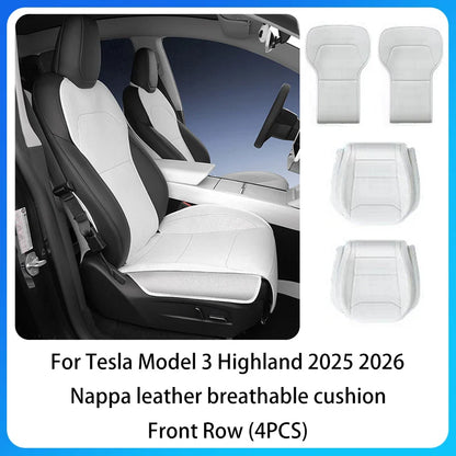 Tesla Model 3 Highland 2025–2026 Premium PU Leather Seat Cover – All-Season Full Set Car Seat Cushion Protector Interior Accessory