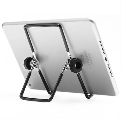 Universal Metal Tablet Holder Stand – Foldable Adjustable Desk Mount for Samsung Galaxy Tab S9, S8, Tablets & Phones Flexible Support Bracket