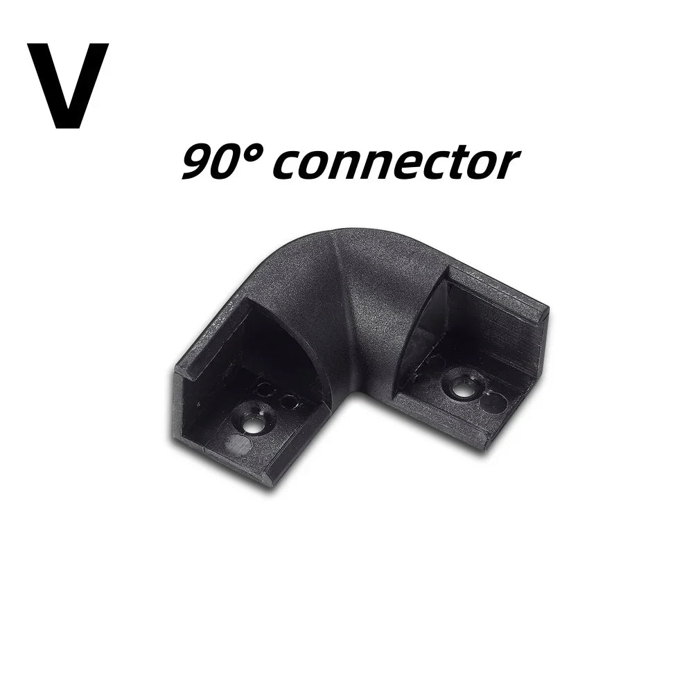 LED Aluminum Profile Channel - Black U/V Shape Housing Cover for 8-12mm Light Strips