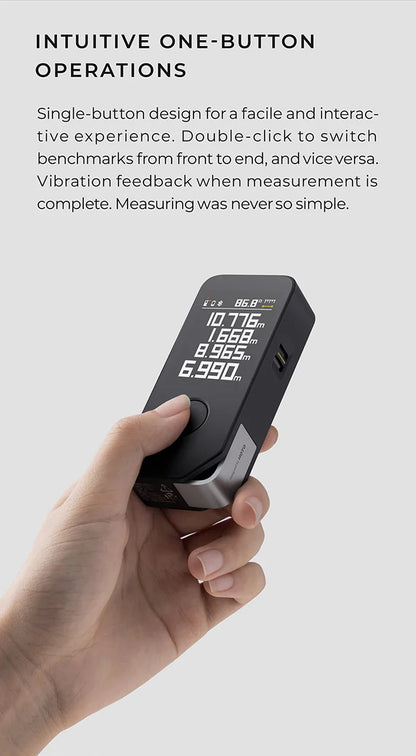 HOTO Smart Laser Measure Pro, LED Display Digital Laser Tape Measuring Tool, Rechargeable Rangefinder Ruler