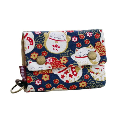 Women’s Canvas Cartoon Card Wallet – Foldable Key Organizer & Coin Purse, Small Pouch Money Bag for Girls 2024