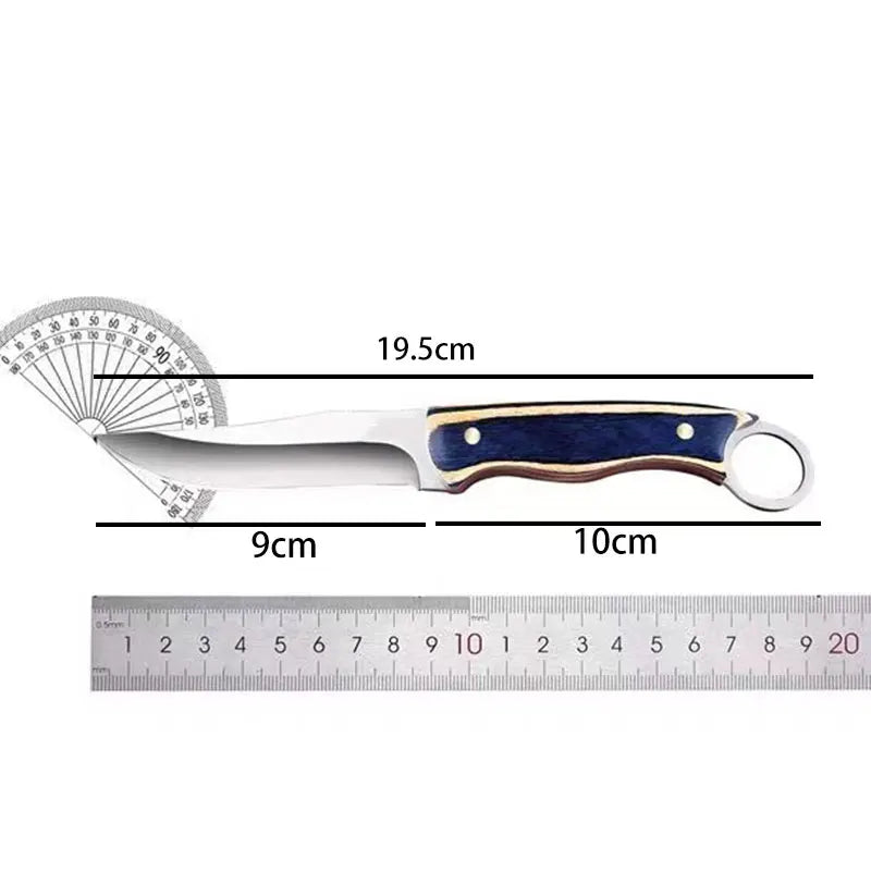7.6 Inch Stainless Steel Fruit Knife: Sharp Blade with Wood Handle - Multipurpose Knife for Family and BBQ