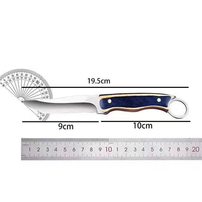 7.6 Inch Stainless Steel Fruit Knife: Sharp Blade with Wood Handle - Multipurpose Knife for Family and BBQ
