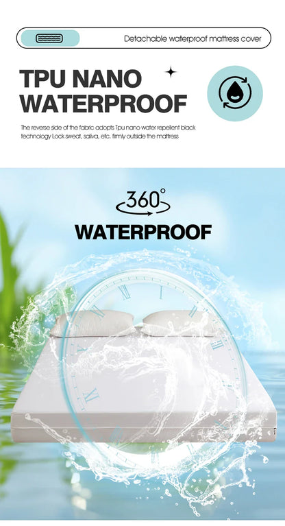 Waterproof Mattress Protector with Zipper - Soft, Breathable & Noiseless Cover for Single, Double, Queen, or King Size Bed