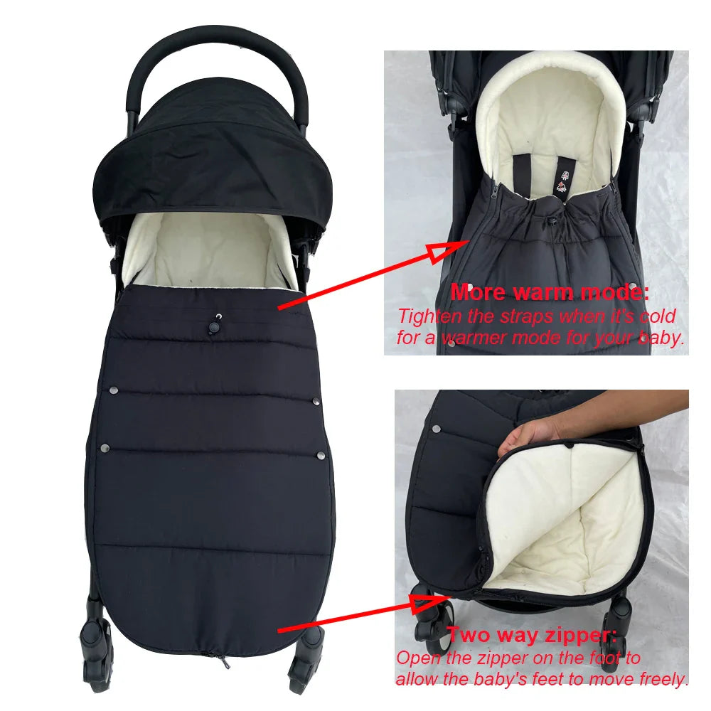Universal Stroller Footmuff – Windproof, Waterproof & Thermal Warm, Compatible with YOYO & Bugaboo Strollers