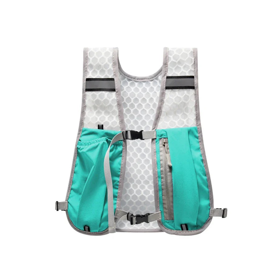 Lightweight Reflective Running & Biking Vest – Hydration Pack with Water Bottle Holder & Phone Storage Chest Bag