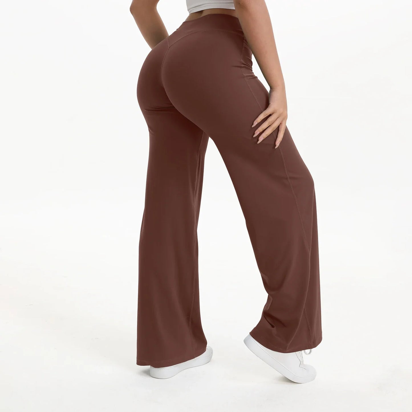 NCLAGEN SoftMotion Women’s Straight Leg Yoga Pants, Mid-Waist Gym Leggings, Naked Feel Pilates & Running Sports Trousers