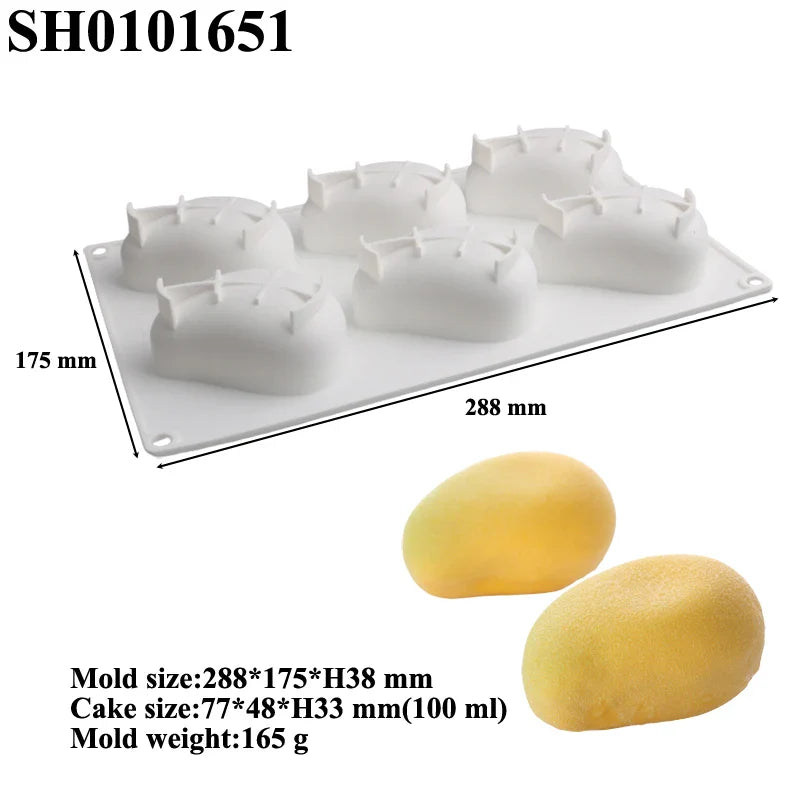 SHENHONG Silicone Fruit Mousse Cake Molds – Orange, Apple, Pear, Mango, Strawberry & Durian Dessert Decorating Tools