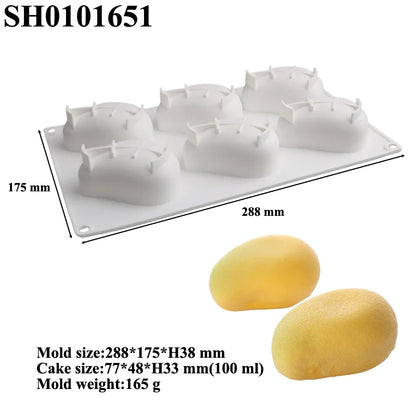 SHENHONG Silicone Fruit Mousse Cake Molds – Orange, Apple, Pear, Mango, Strawberry & Durian Dessert Decorating Tools