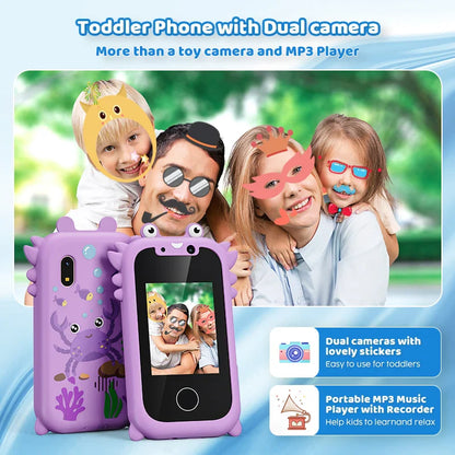 Kids Smart Phone Educational Toy - MP3 Player with Dual Camera, Touchscreen & 512MB Card for Learning & Fun