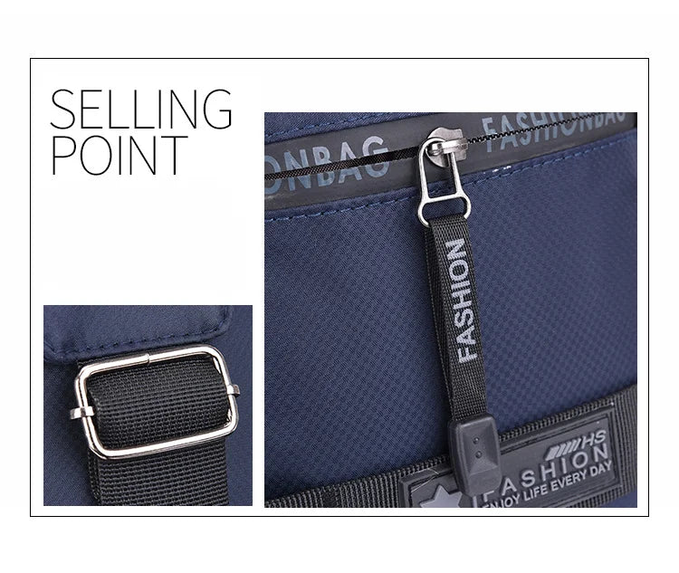 Men’s Chest Bag – Large Capacity Lightweight Nylon Crossbody Shoulder Backpack for Travel, Korean Style