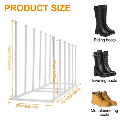 Free-Standing Metal Boot Rack Organizer – Removable Tall Boot Storage Holder, Multifunctional Home Boot Rack