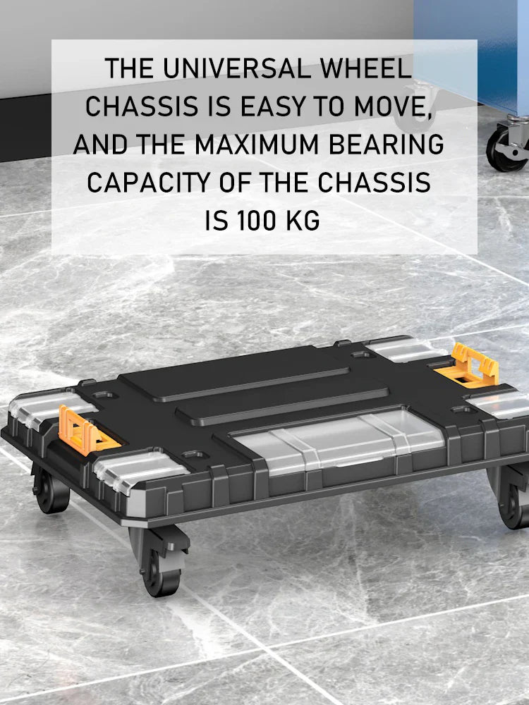 AIRAJ Stackable Modular Toolbox Set — Portable Combo ToolBox with Wheels for Space-Saving Storage & Easy Mobility
