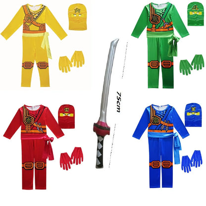 NINJA Cosplay Costume – Boys & Girls Jumpsuit Set for Halloween, Christmas, and Party Wear