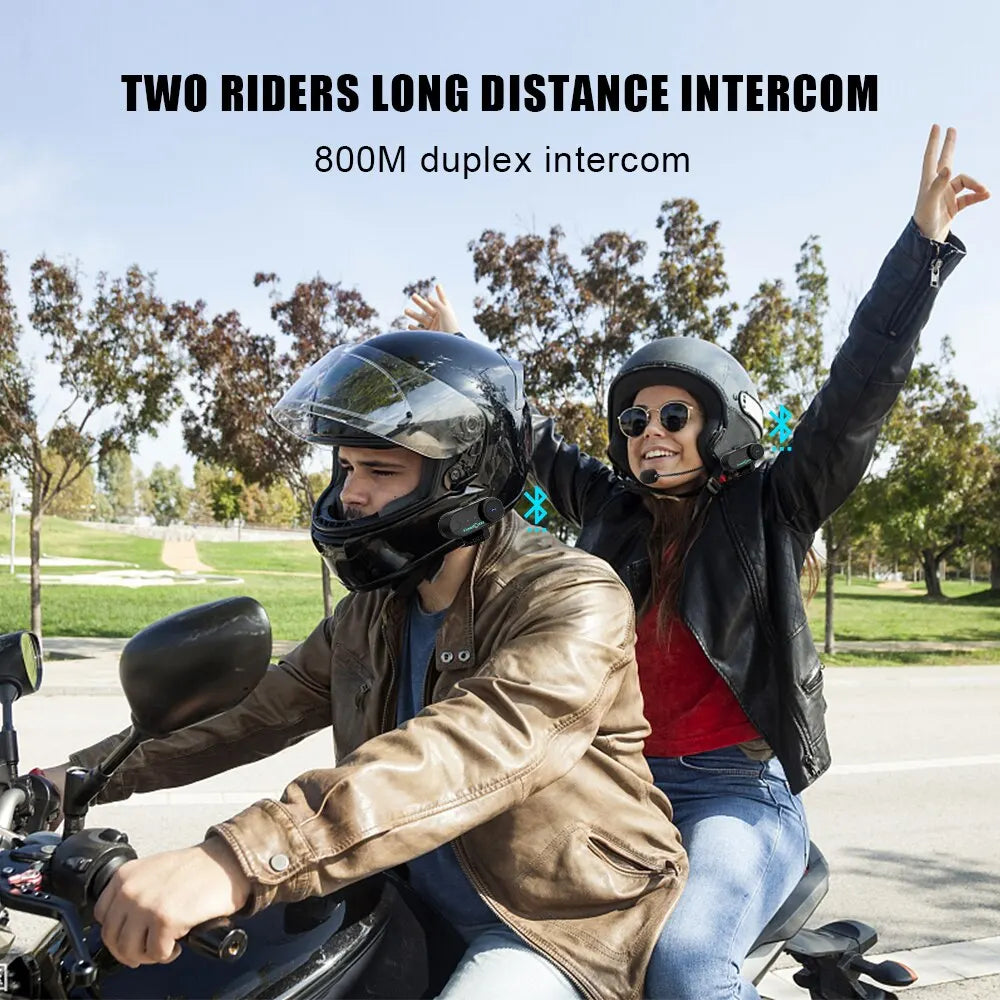 Freedconn T Com VB Motorcycle Helmet Bluetooth Headset — Wireless Stereo Intercom with Call, FM Music & Communication Sharing