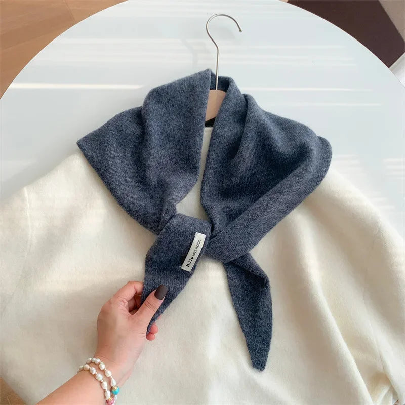 Women’s Wool Triangle Scarf – Multi-Functional Knitted Headscarf
