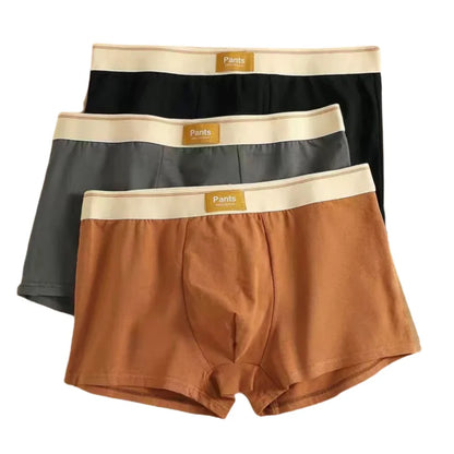 3PCS Men’s Cotton Boxer Shorts – Breathable U-Convex Comfortable Underwear Set for Daily Wear & Sports Trunks