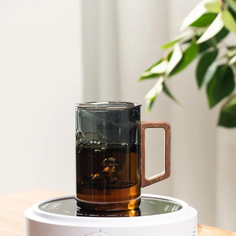 GIANXI High Borosilicate Glass Tea Cup with Belt Filter – Separate Flower Tea Water Cup for Original Tea Making