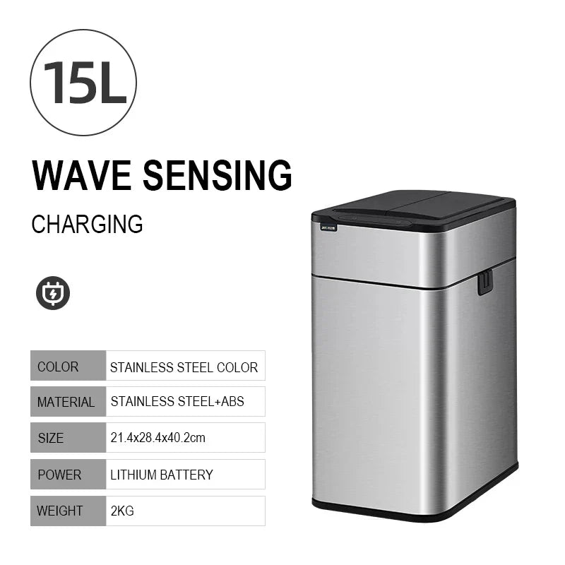 20L Stainless Steel Smart Sensor Trash Can — Automatic Kitchen Food & Waste Bin (15L/20L)