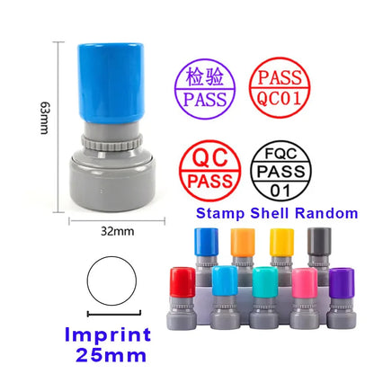 Custom QA/QC Name Ink Stamp – Personalized Self-Inking Calligraphy Signature Stamp for Teachers, Students & School Use