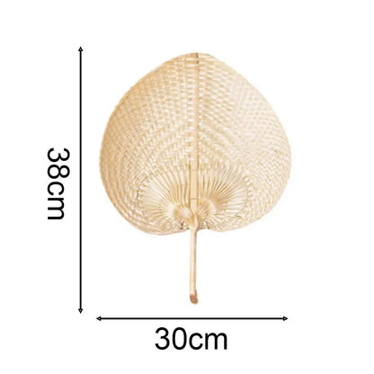 1pcs Pure Handmade DIY Heart Shaped Bamboo Woven Fan - Chinese Style Summer Cooling Fan, Mosquito Repellent Hand Fans