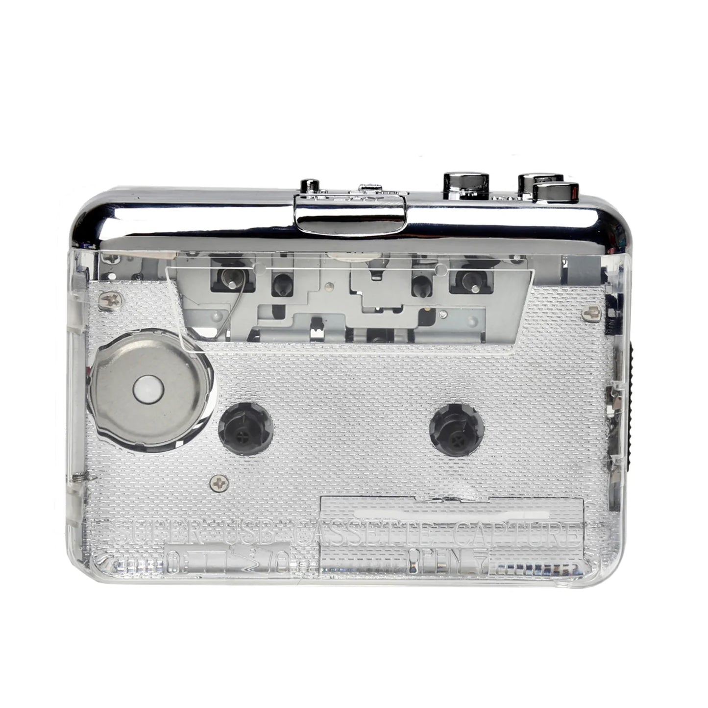 TON010 Portable Cassette Player – Transparent Tape Recorder with USB Cassette-to-MP3 Converter & Music Playback