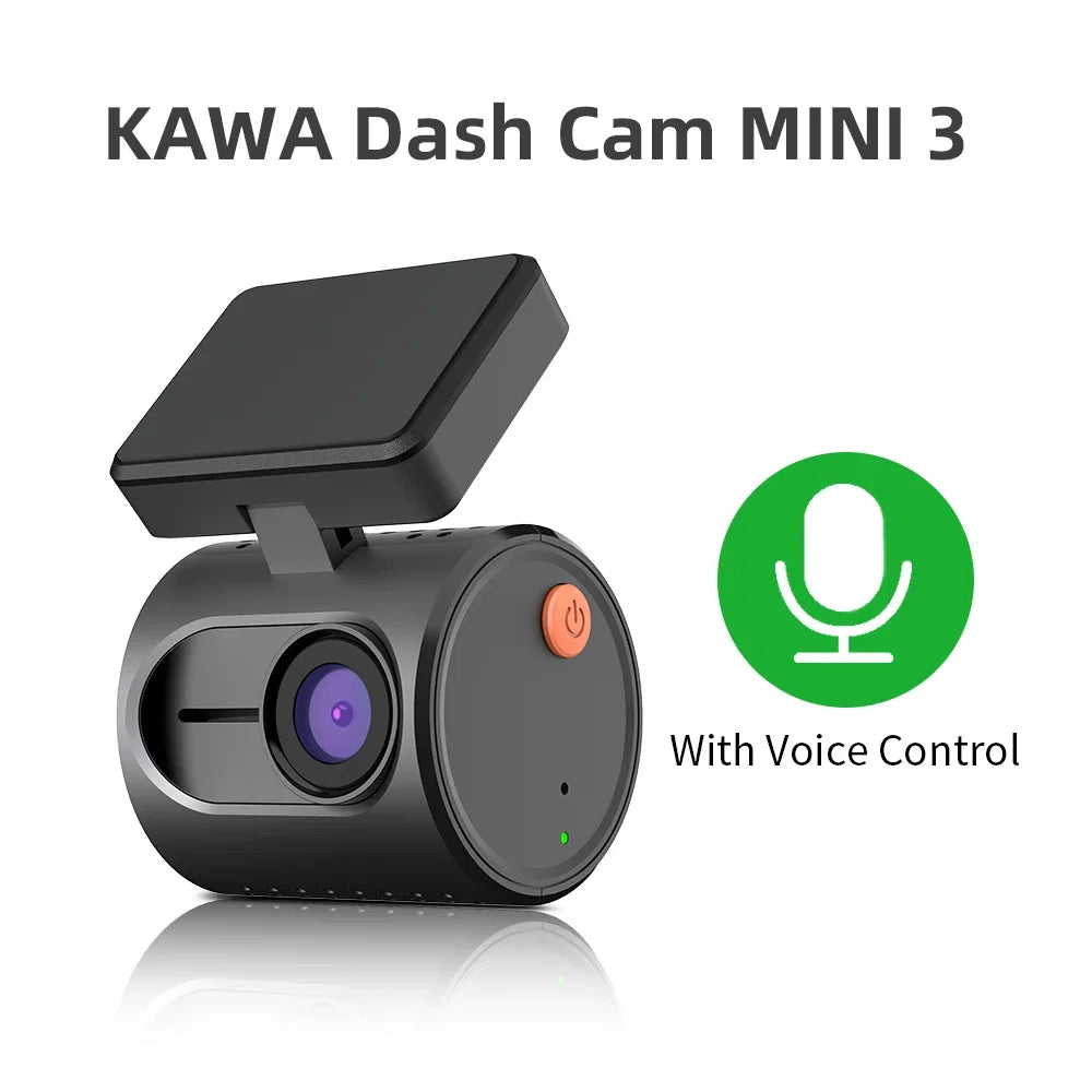 2K Mini Dash Cam - WiFi Car DVR with Night Vision, Voice Control & Emergency Recording