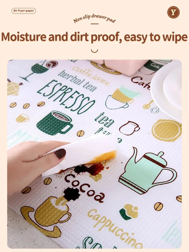 Waterproof Cartoon Kitchen Shelf Liners – Thickened Oil-Resistant Cabinet Drawer Mats