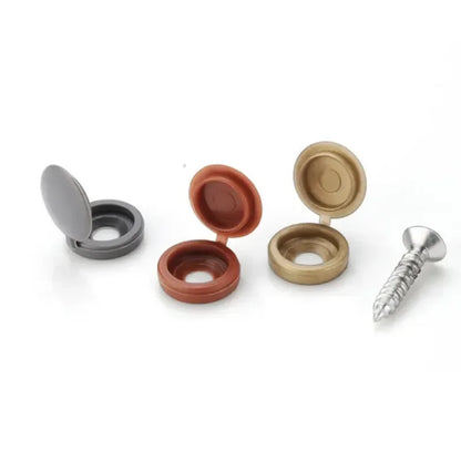 10/100Pcs Plastic Protective Covers - Phillips Screw Decorative Caps, 7 Colors Cross Screw Folding Cap for Nails and Screws